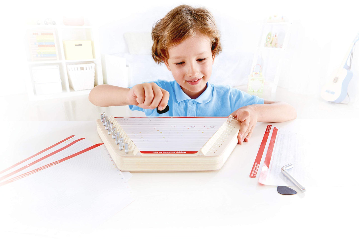 Hape Happy Harp Kids Musical Instrument | Wooden Lap Harp Toy