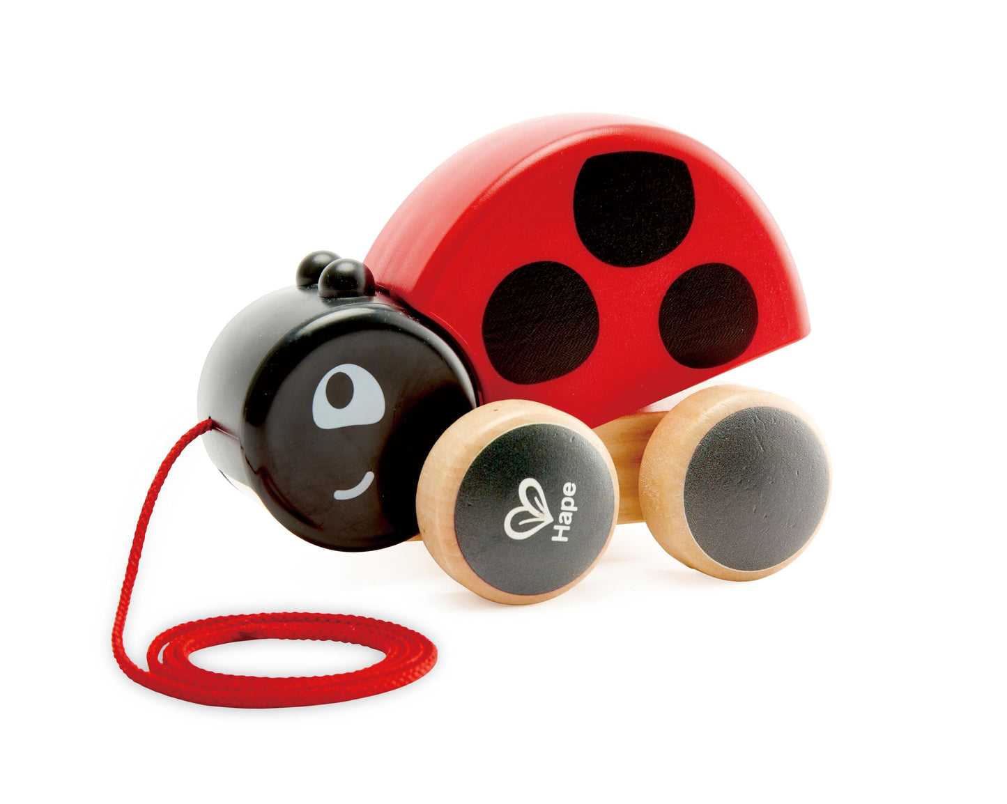 Hape Ladybug Pull-Along Toy – Wooden Flapping Wings Toddler Toy (Multi-Color)