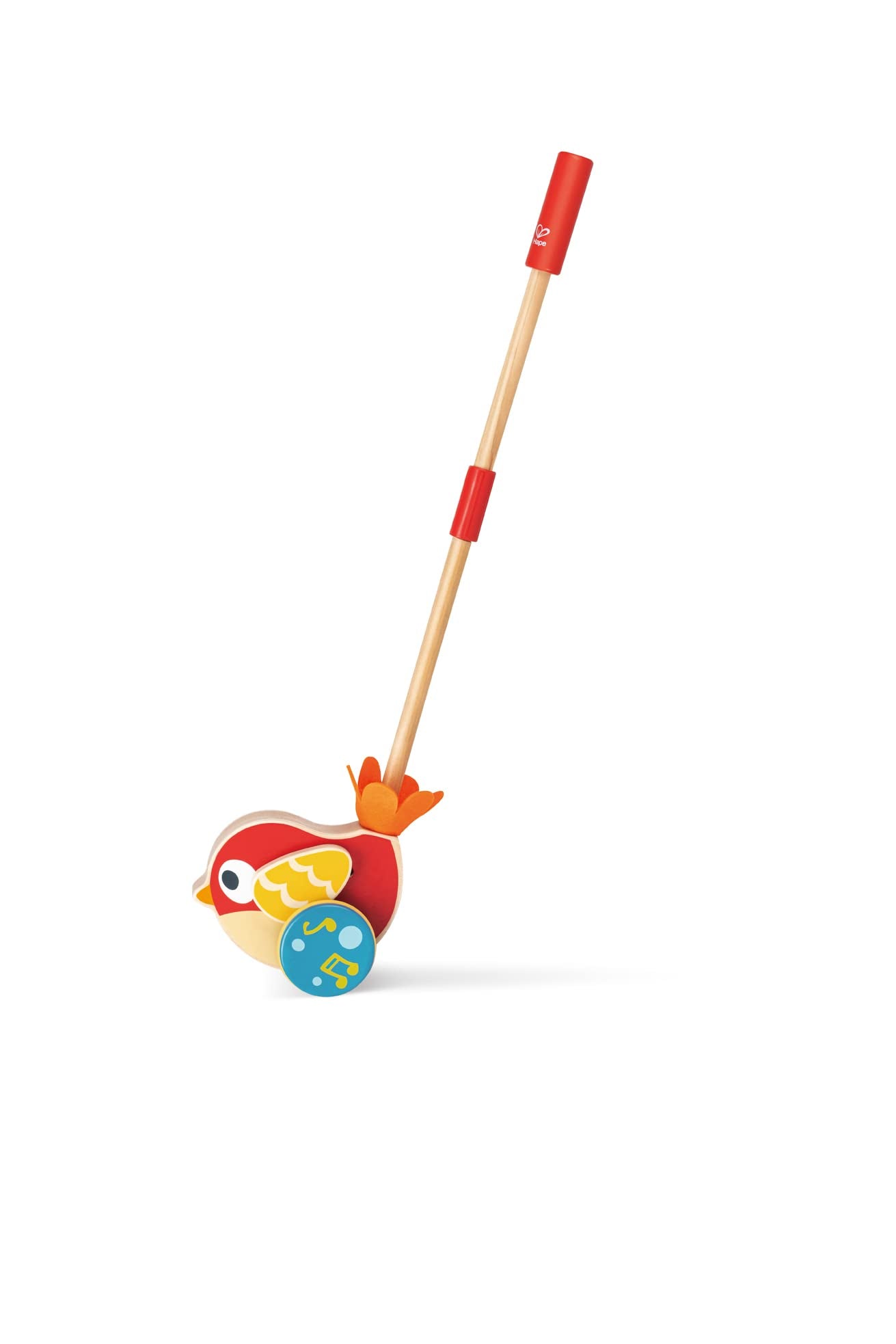 Hape Lilly Musical Push Along Bird — Wooden Toddler Walker with Detachable Stick