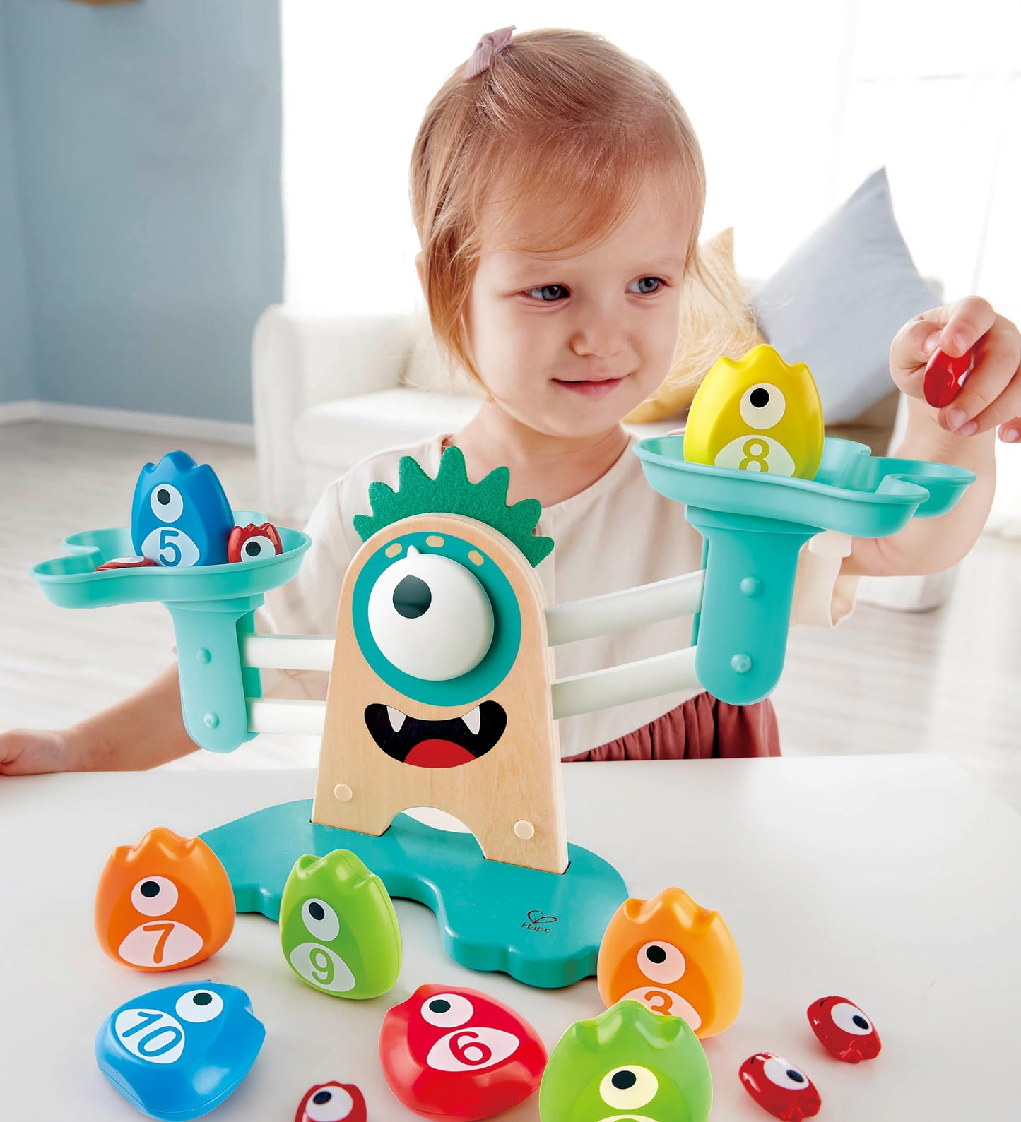 Hape Math Monster Scale Toy – 22-Piece Counting & Balance STEM Game