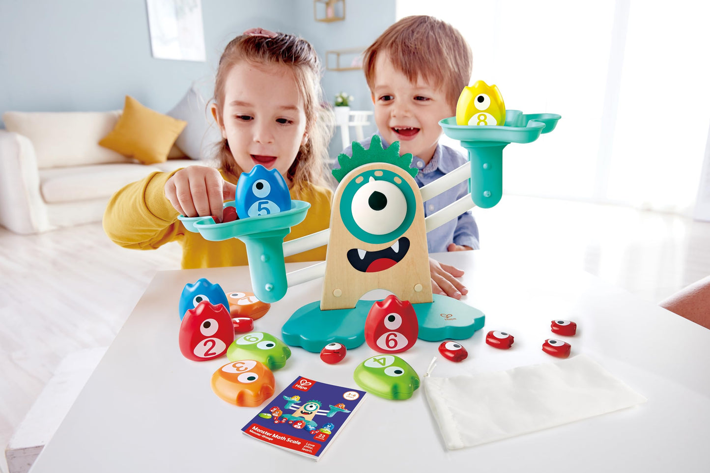 Hape Math Monster Scale Toy – 22-Piece Counting & Balance STEM Game