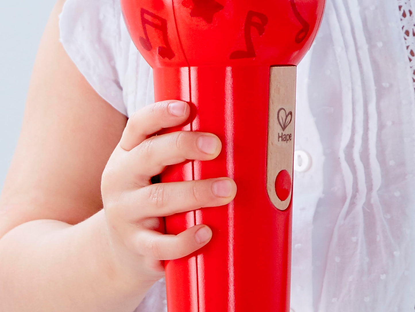Hape Mighty Echo Microphone – Battery-Free Voice Amplifying Toy for Kids 1 Year & Up (Red)