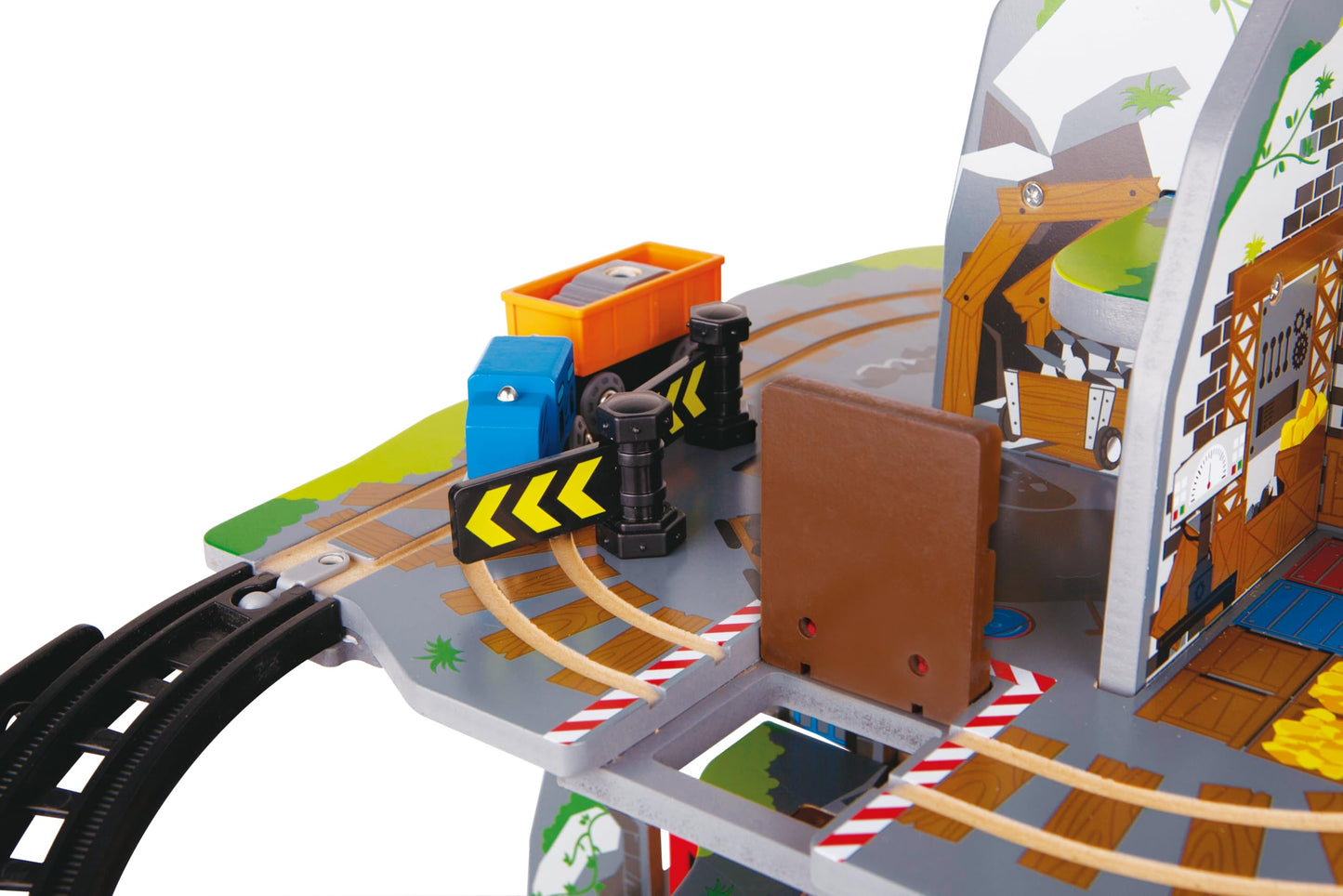 Hape Mountain Mine Railway Playset | 4-Level Wooden Train Set with Crane