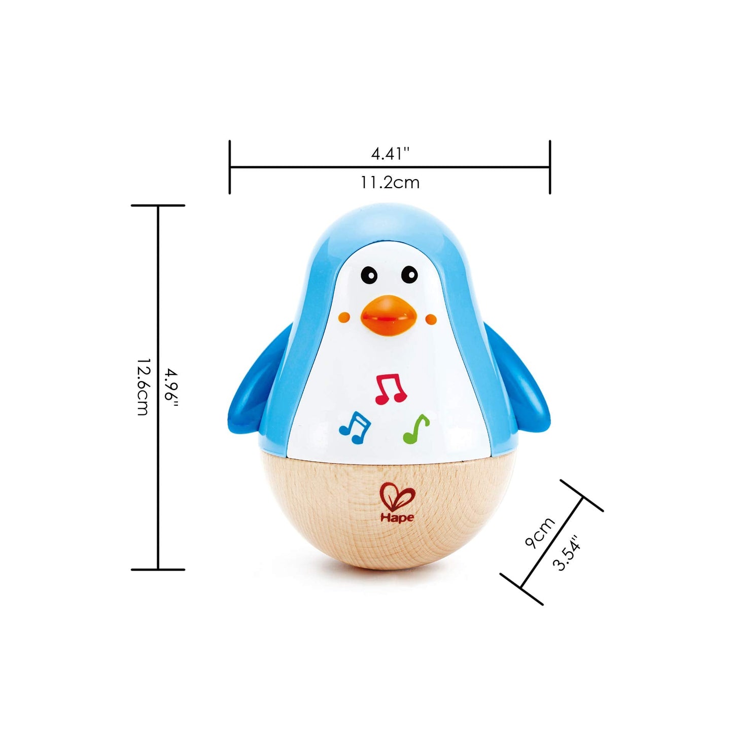 Hape Penguin Music Wobbler — Colorful Wobbling Penguin Toy for Babies 6 Months+