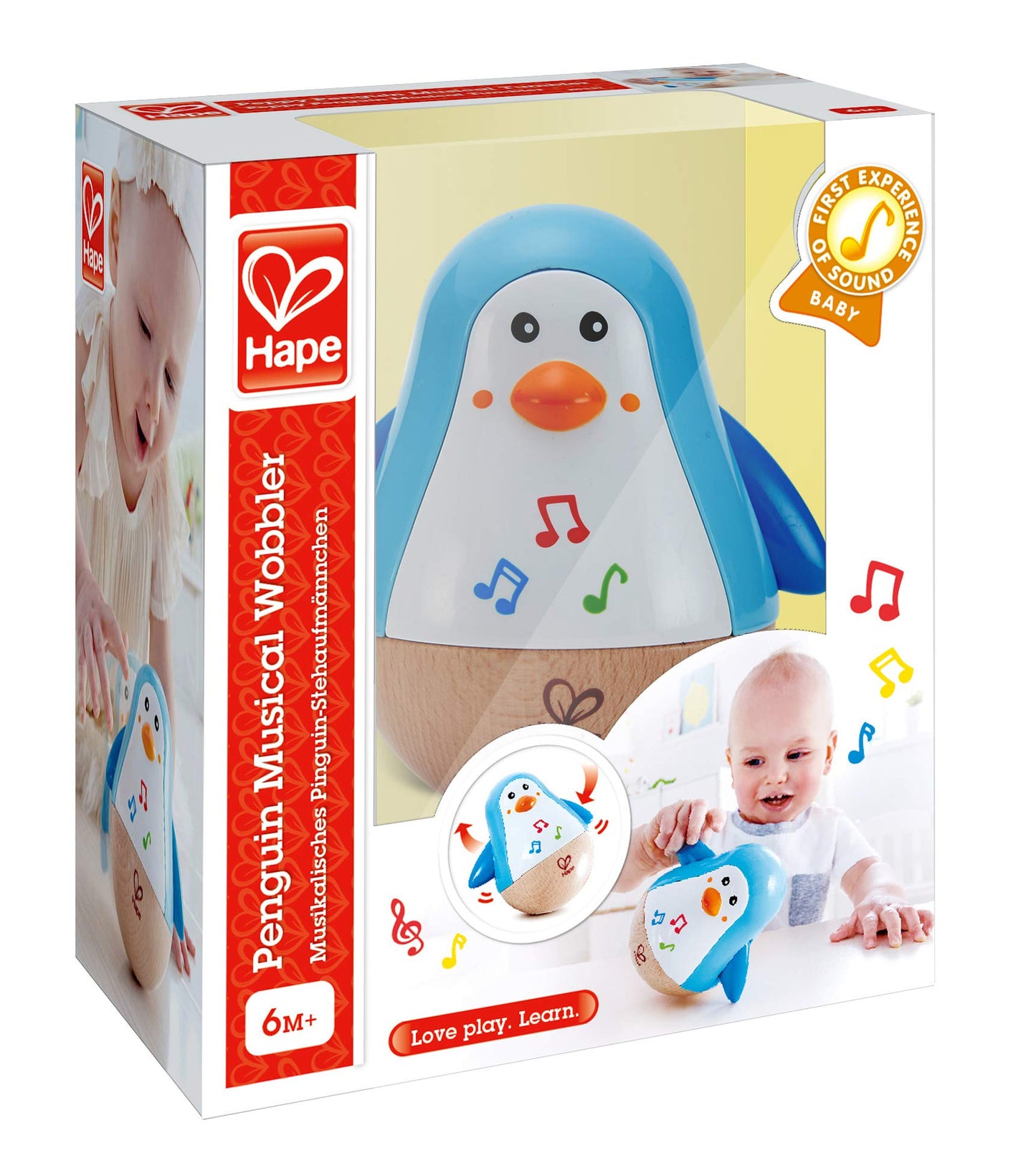Hape Penguin Music Wobbler — Colorful Wobbling Penguin Toy for Babies 6 Months+