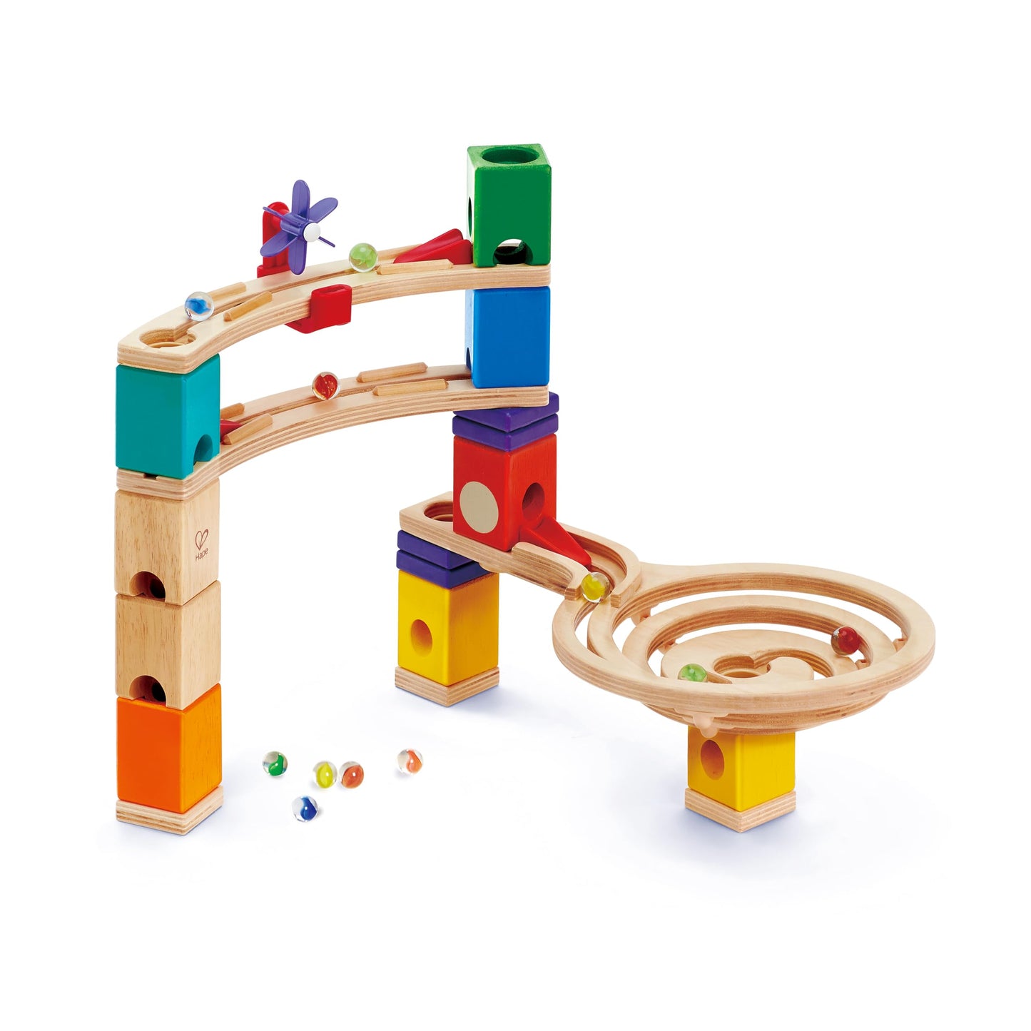 Hape Quadrilla Race to Finish Marble Run – Wooden Block Set
