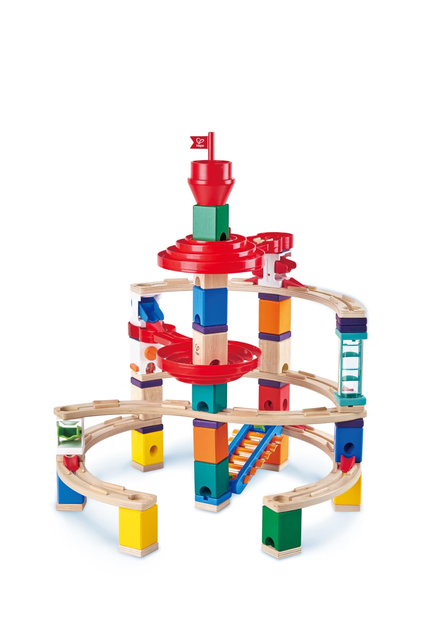 Hape Quadrilla Super Spirals Marble Run – Wooden STEM Toy for Kids 4+