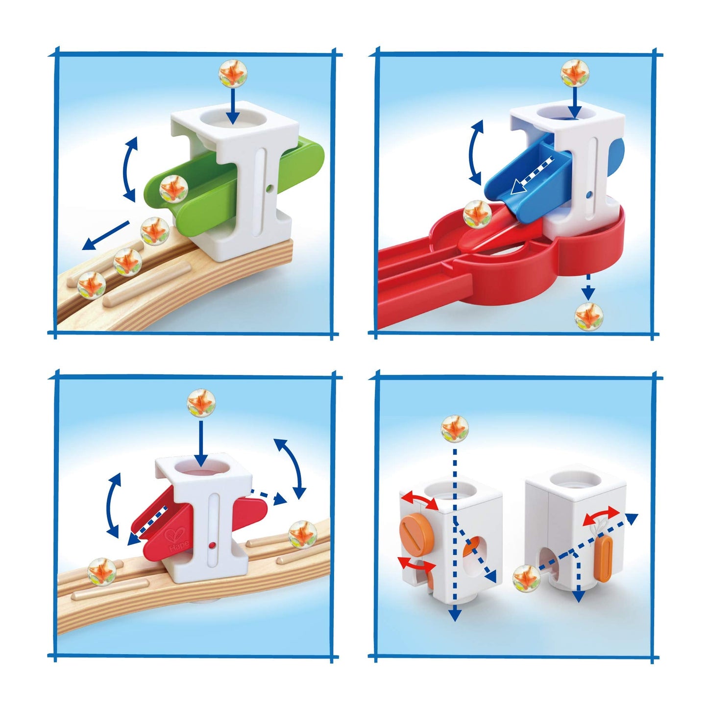 Hape Quadrilla Super Spirals Marble Run – Wooden STEM Toy for Kids 4+