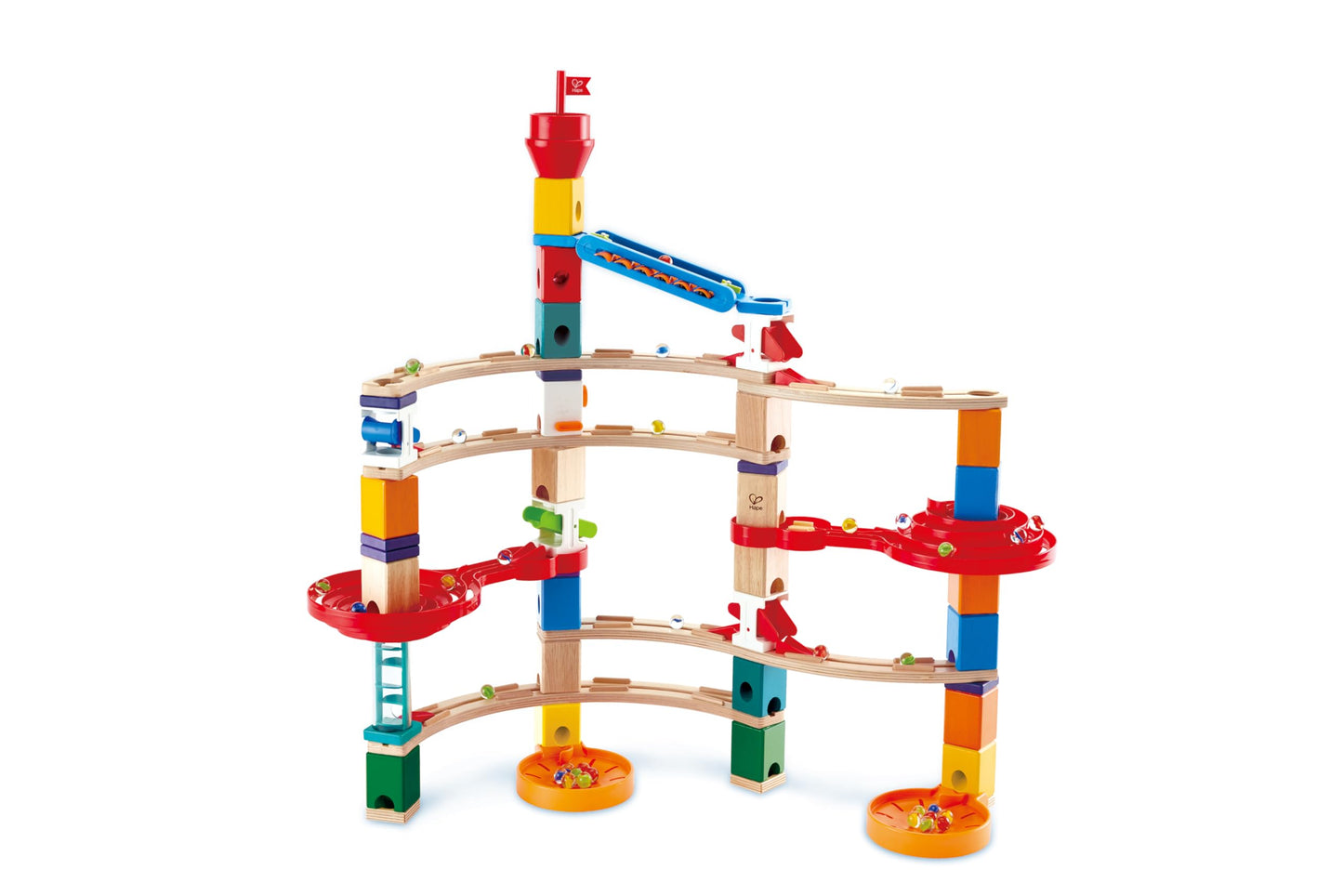 Hape Quadrilla Super Spirals Marble Run – Wooden STEM Toy for Kids 4+