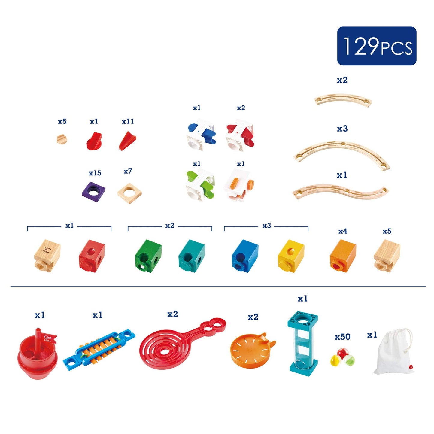 Hape Quadrilla Super Spirals Marble Run – Wooden STEM Toy for Kids 4+