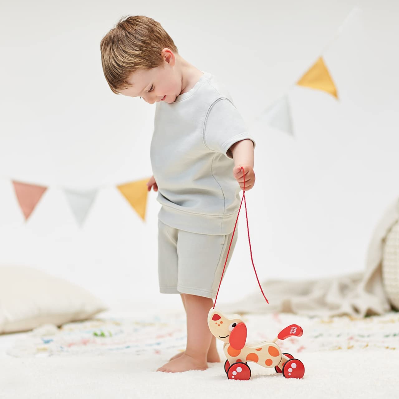 Hape Walk-A-Long Puppy Wooden Pull Toy – Safe, Durable Toddler Companion