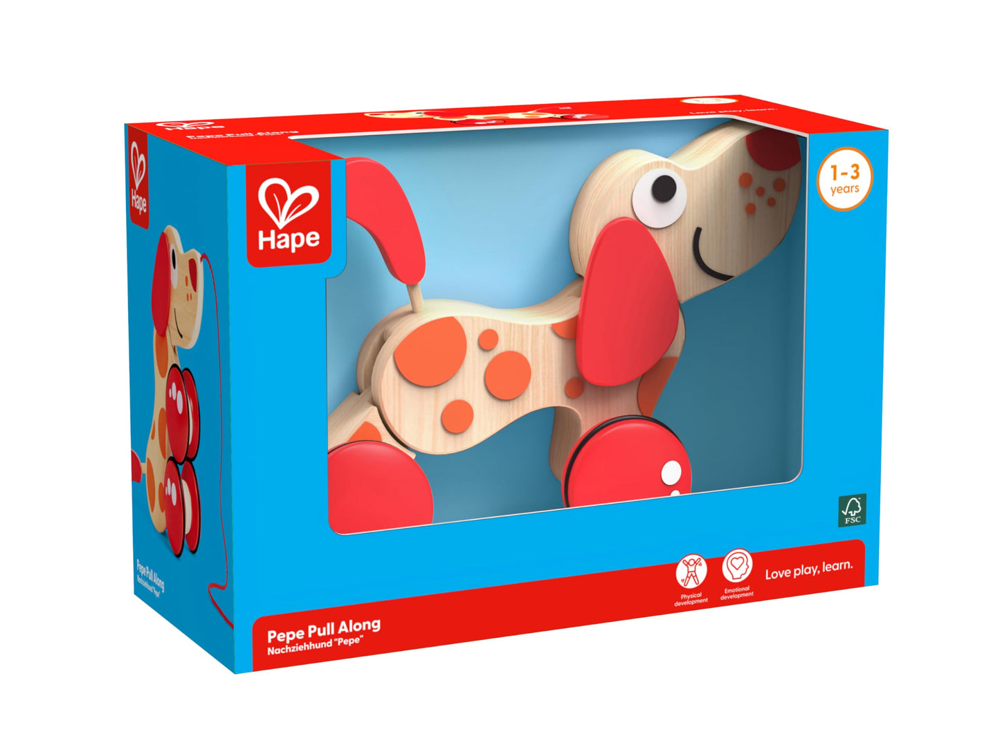 Hape Walk-A-Long Puppy Wooden Pull Toy – Safe, Durable Toddler Companion