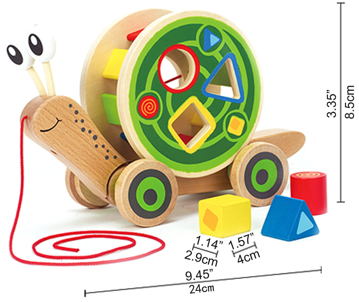 Hape Walk-A-Long Snail Pull Toy – Award-Winning Wooden Push-Pull for Toddlers