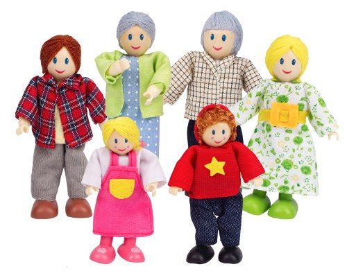 Dolls House Dolls - Happy Family  Wooden Dolls Set