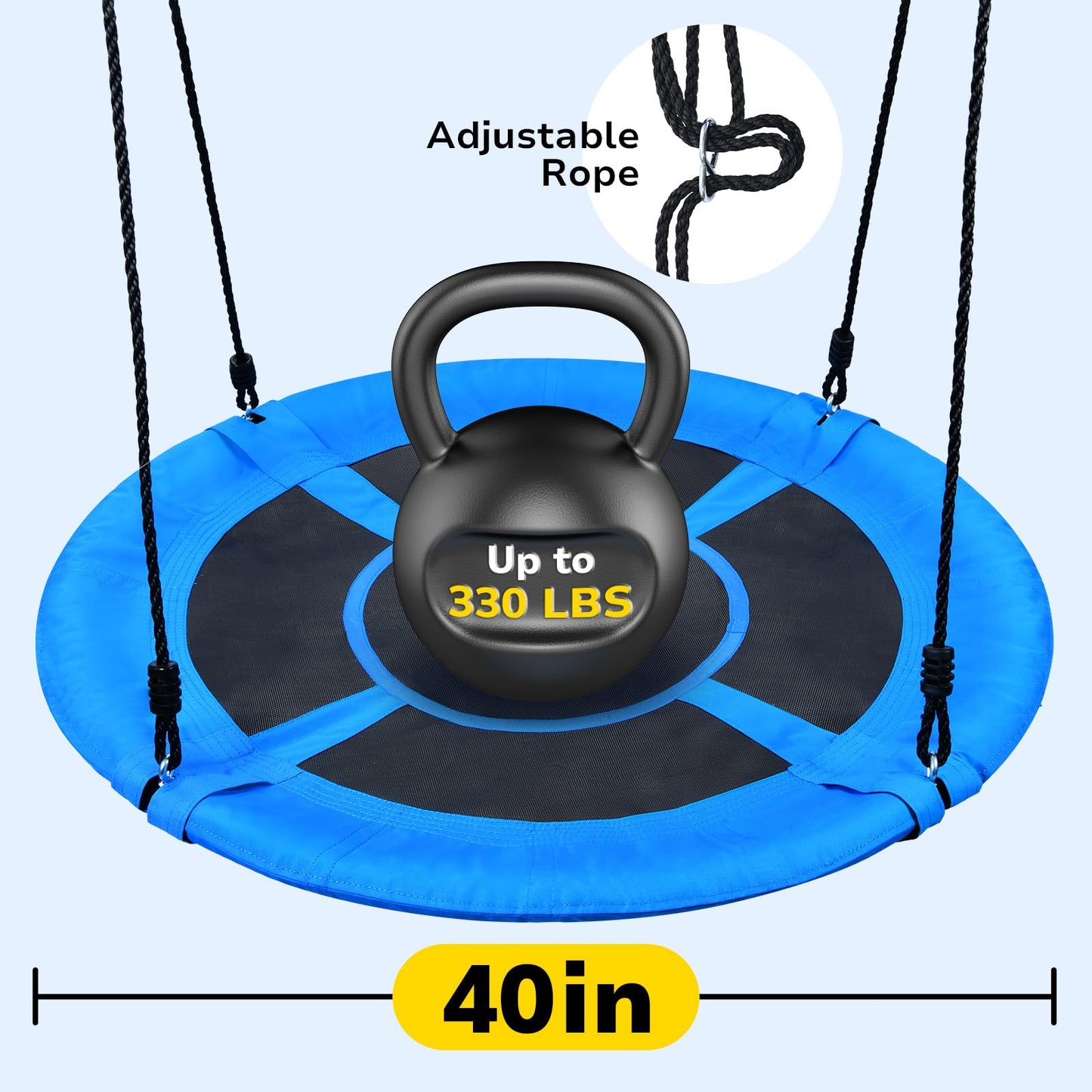 Hapfan Slackline Swing Set for Backyard – 40" Saucer Swing & Tree Setup