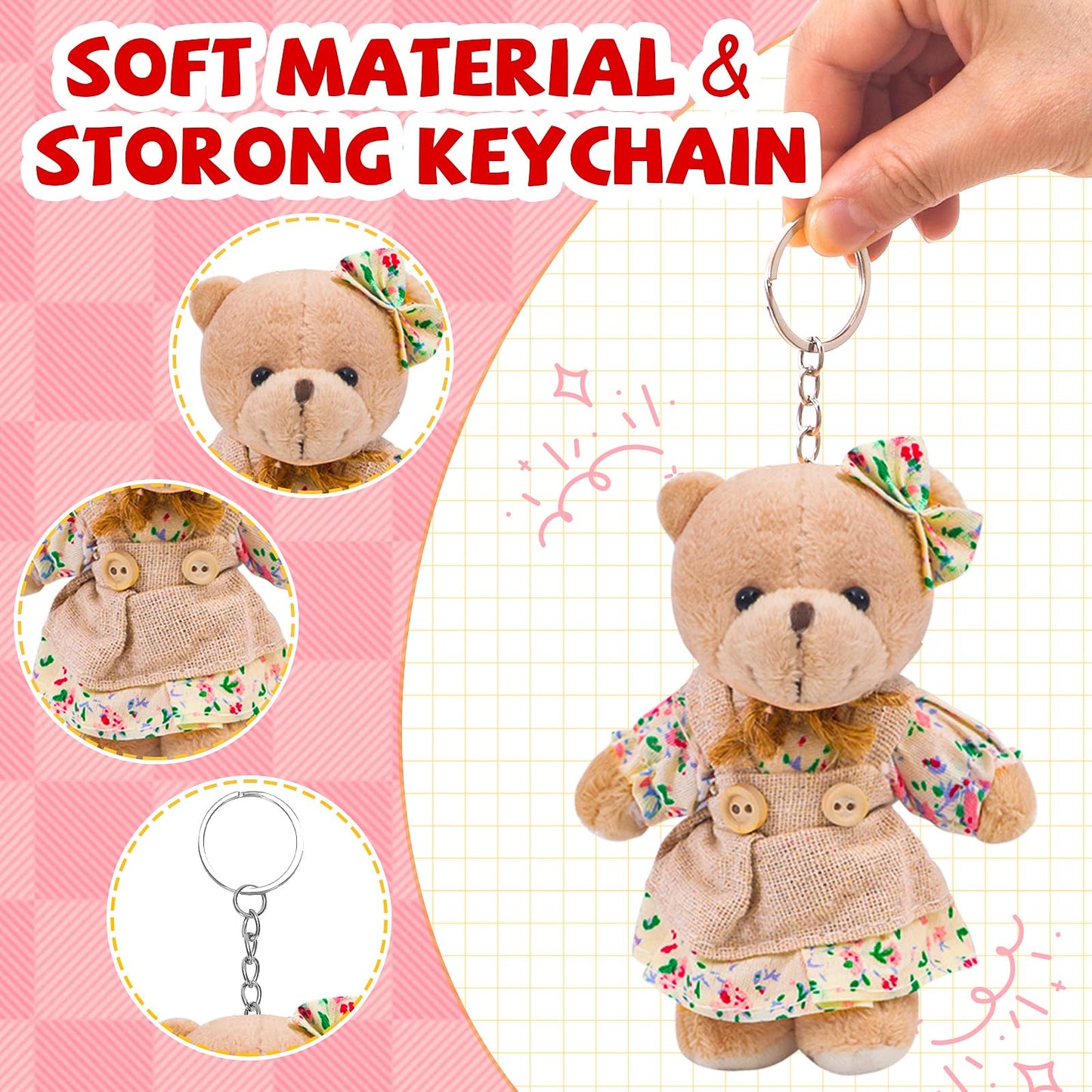 HAPGFS Mini Teddy Bears Bulk — 12Pcs Six Couple Pocket Bears with Clothes, Gift Bags & Cards