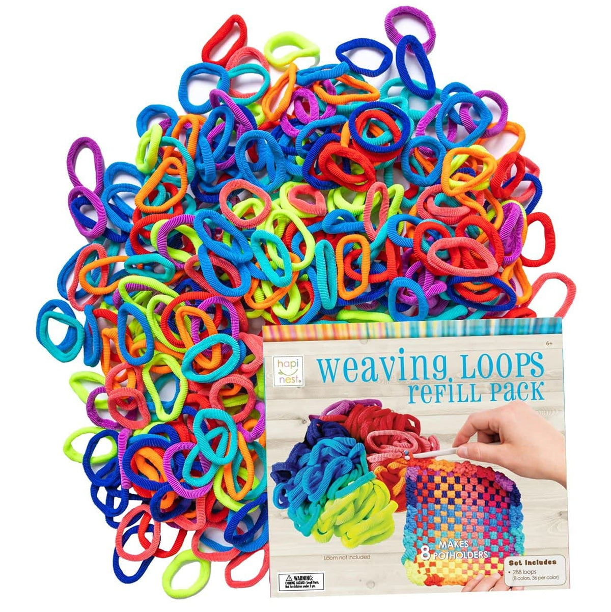 Hapinest Potholder Weaving Loom Refill Loops – 288 Pack for 7x7 Loom