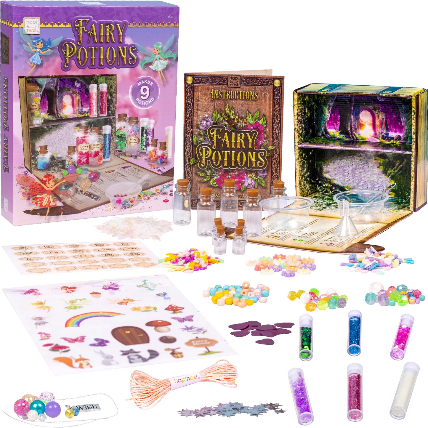 Hapinest Mix Your Own Fairy Potions Kit — 9 Potions & Bracelet for Kids