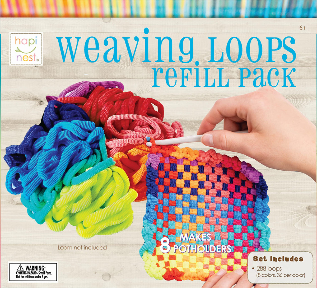 Hapinest Potholder Weaving Loom Refill Loops – 288 Pack for 7x7 Loom