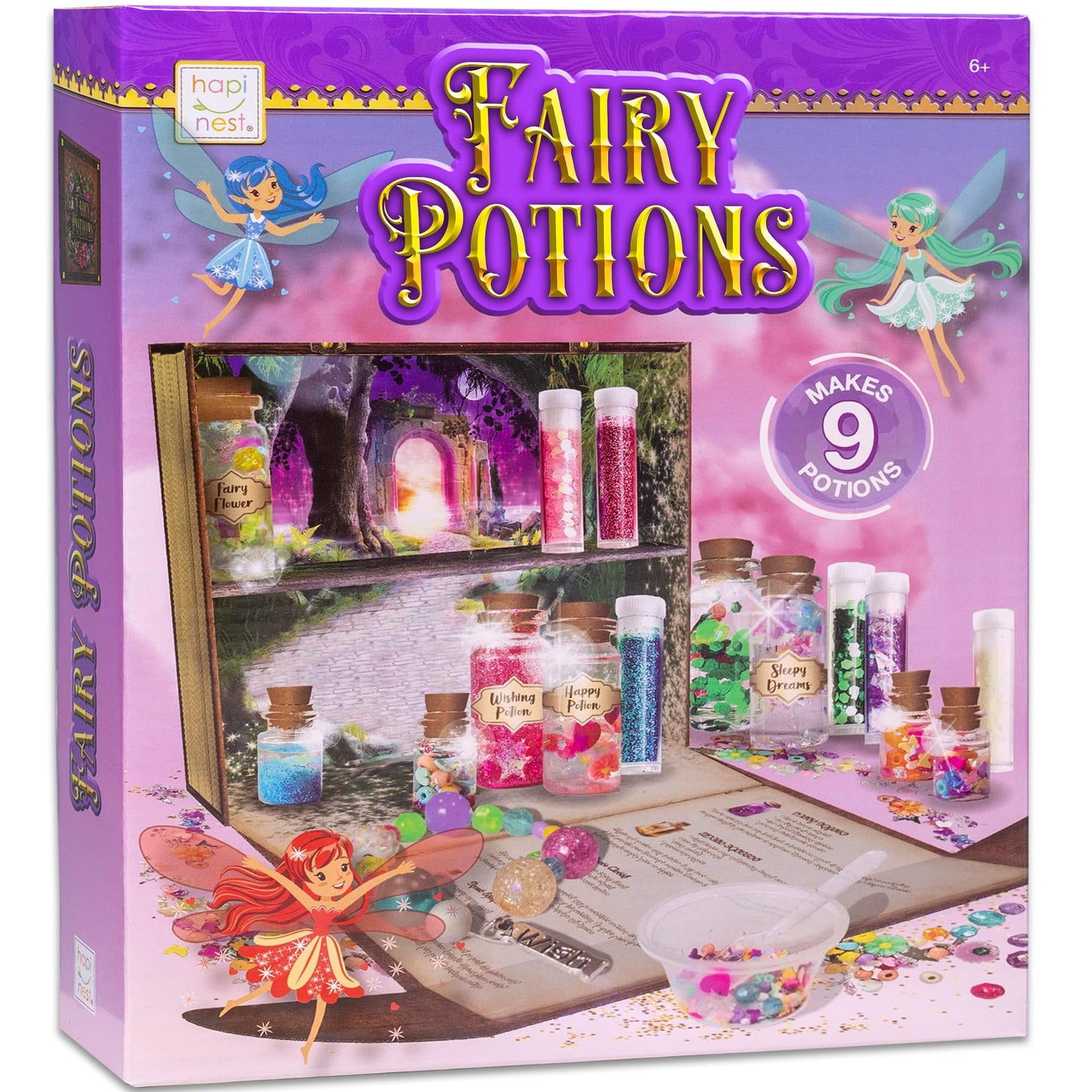 Hapinest Mix Your Own Fairy Potions Kit — 9 Potions & Bracelet for Kids