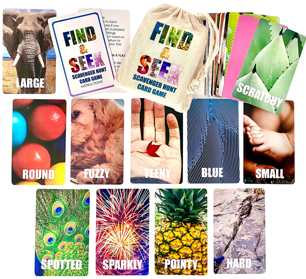 Hapinest Find and Seek Scavenger Hunt Card Game – Indoor & Outdoor Fun for Kids 3+