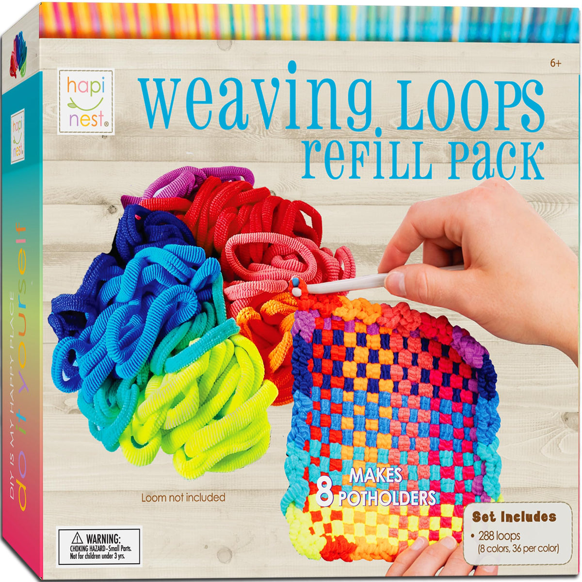 Hapinest Potholder Weaving Loom Refill Loops – 288 Pack for 7x7 Loom