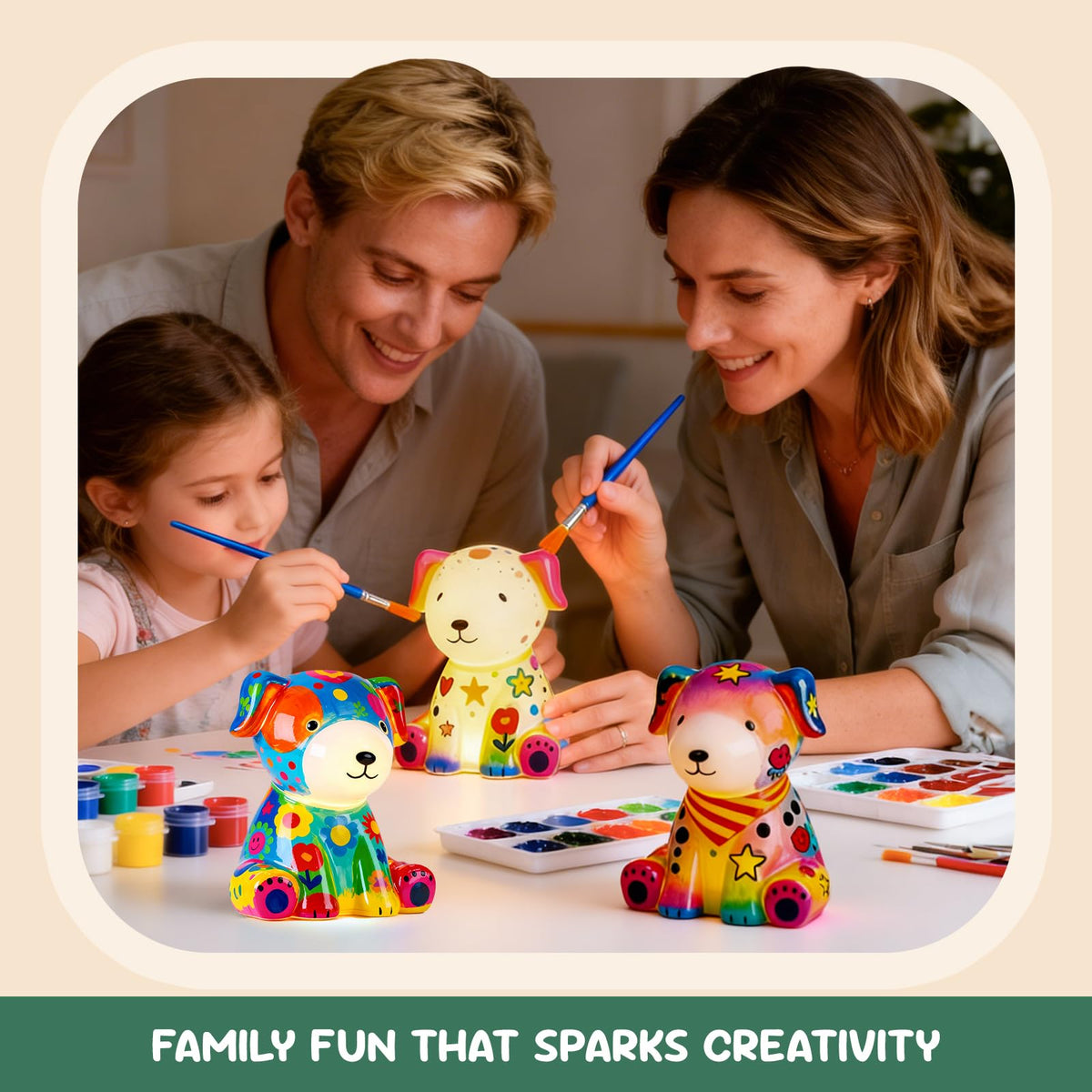 HAPMARS Paint Your Own Dog Lamp Kit – DIY Puppy Lamp Craft for Kids