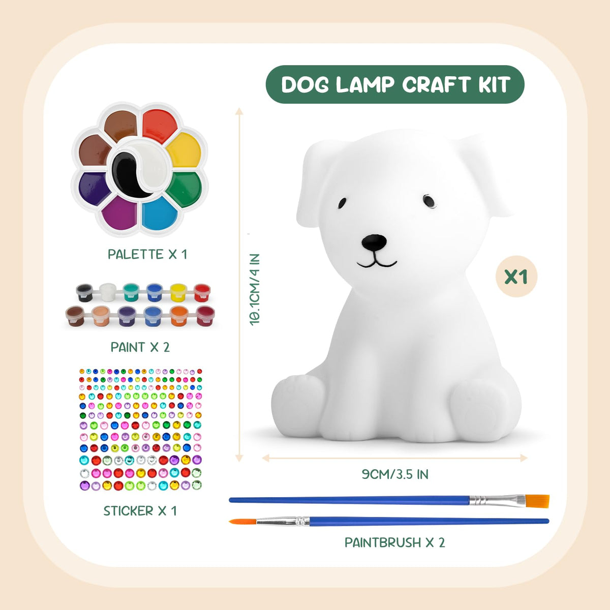 HAPMARS Paint Your Own Dog Lamp Kit – DIY Puppy Lamp Craft for Kids