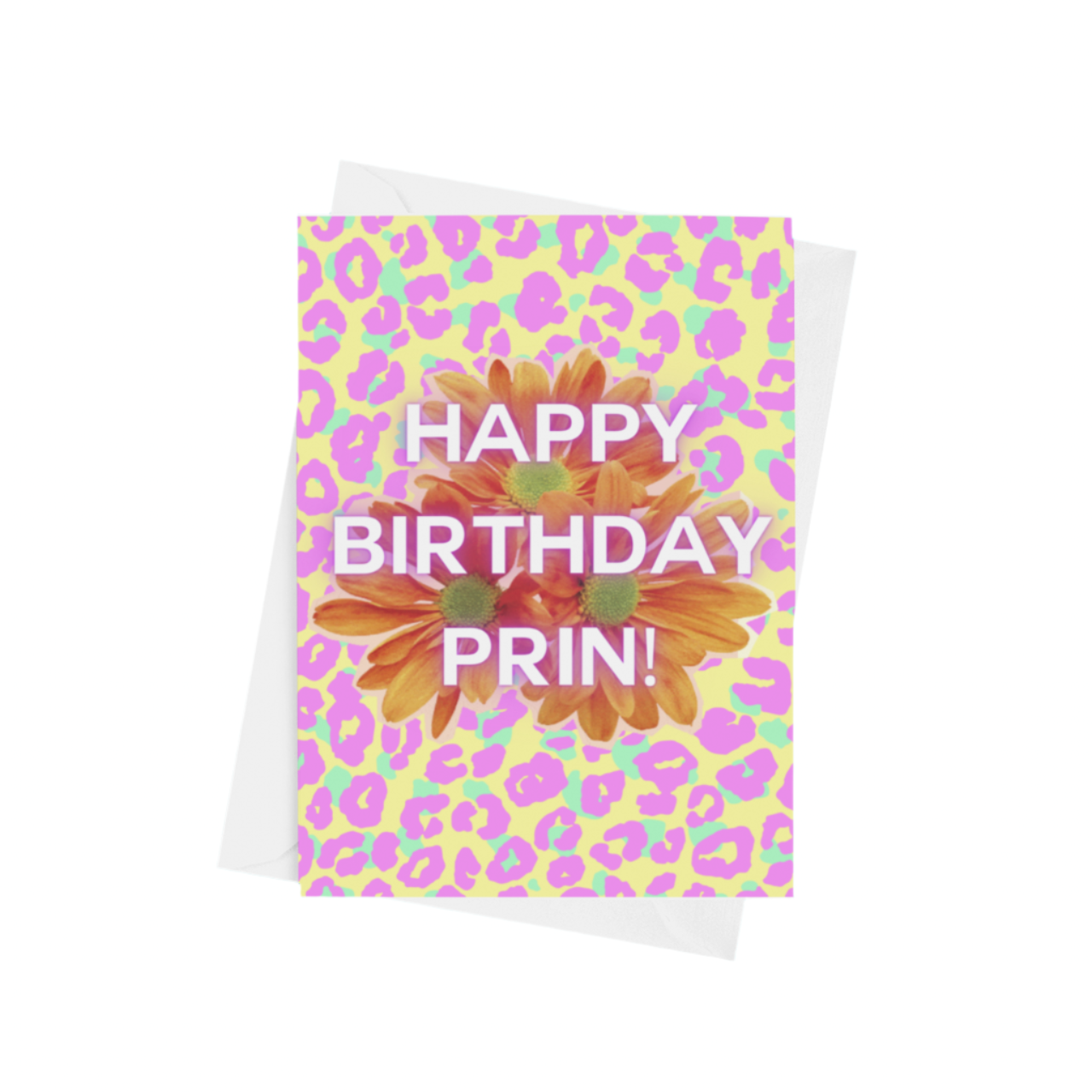 Happy Birthday Prin Leopard Print Card