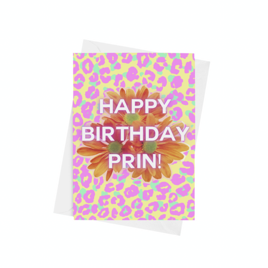 Happy Birthday Prin Leopard Print Card