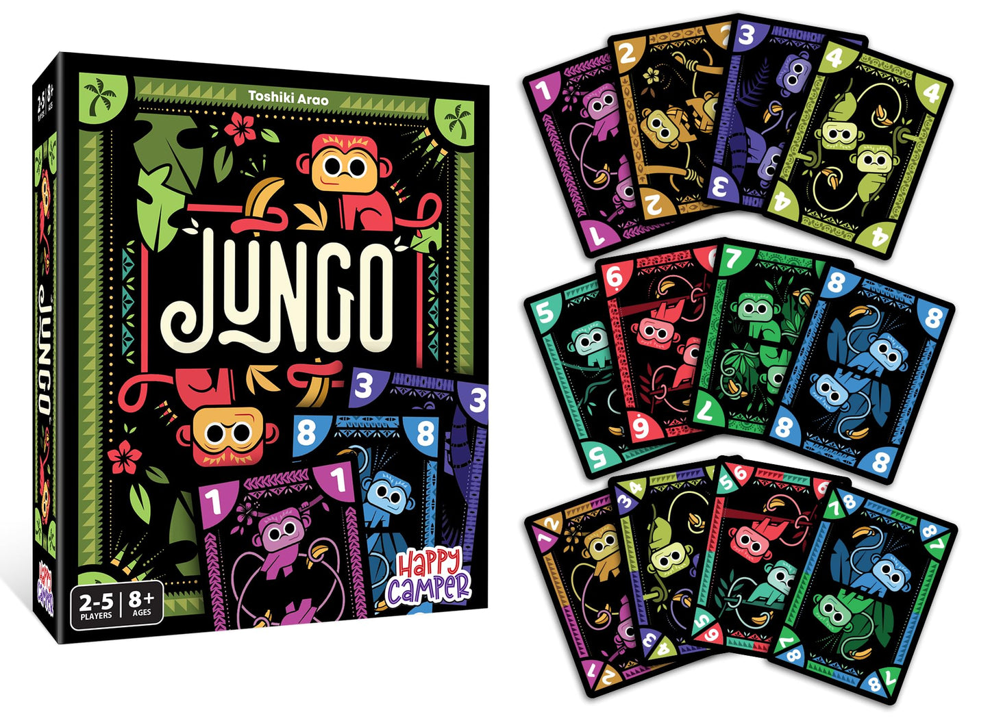 Happy Camper Jungo Card Game | Simple Not-So-Simple Choices for 2-5 Players | Ages 8+ | Travel Friendly