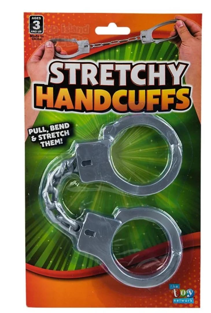 HAPPY DEALS ~ Toy Stretchy Handcuffs on Card – Fun Costume Accessory