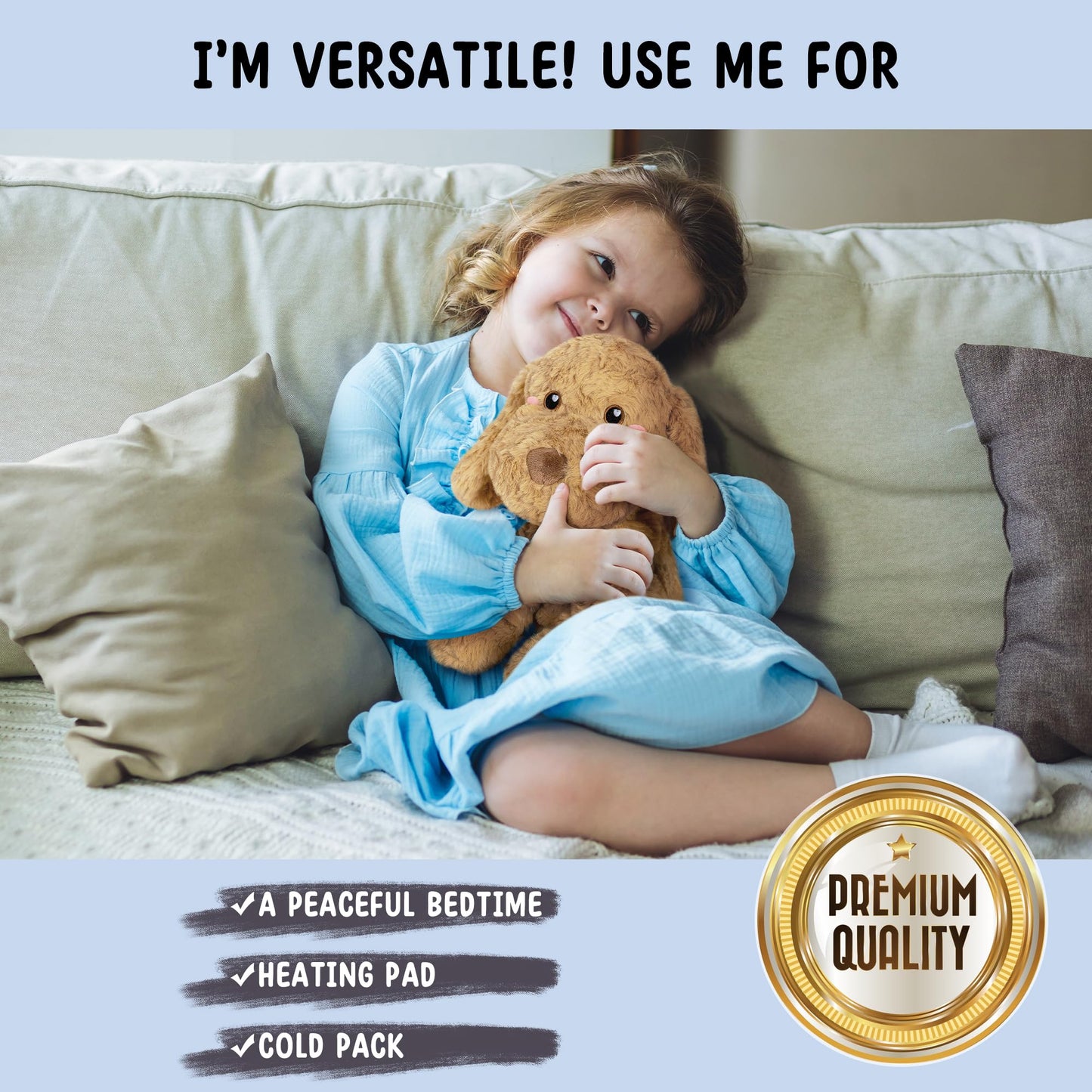 Happy Fuel Goldendoodle Plush – 1.5 lb Microwavable Weighted Heating Pad