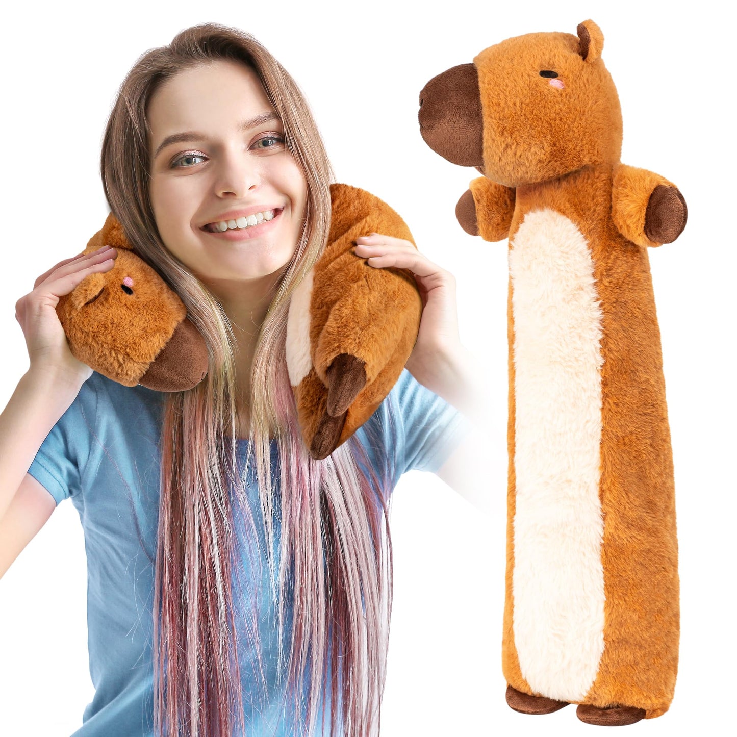 Happy Fuel Capybara Weighted Plush – Microwavable, Unscented Heatable Toy