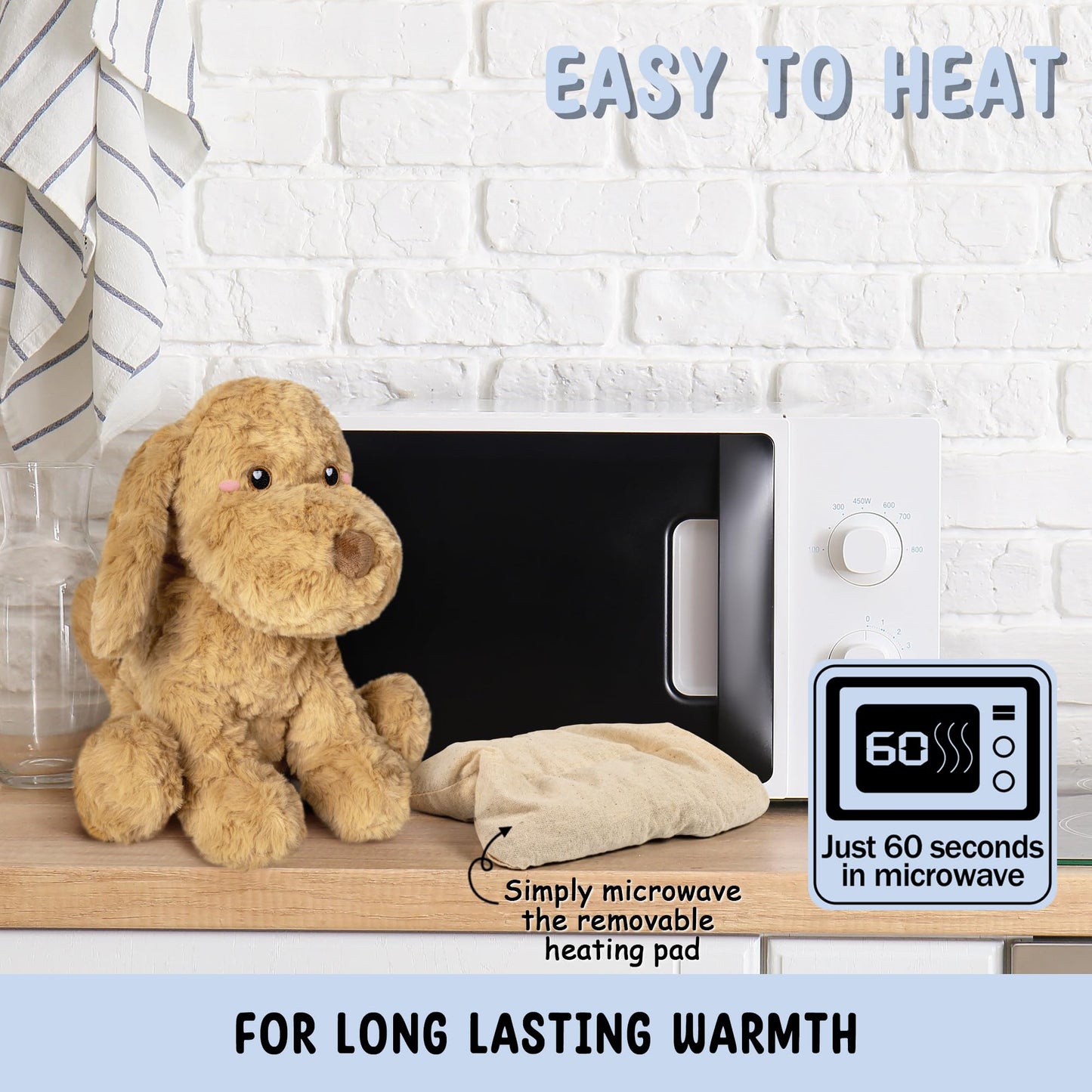 Happy Fuel Goldendoodle Plush – 1.5 lb Microwavable Weighted Heating Pad