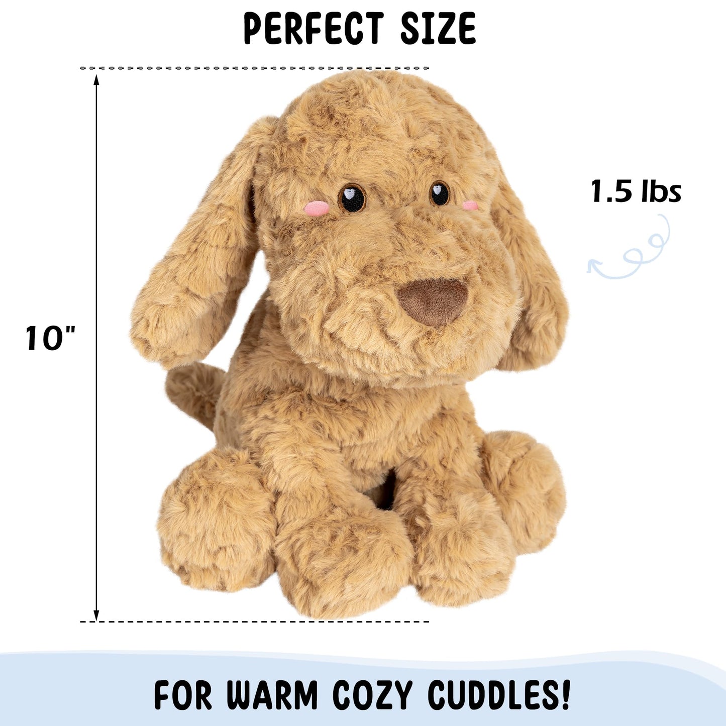 Happy Fuel Goldendoodle Plush – 1.5 lb Microwavable Weighted Heating Pad