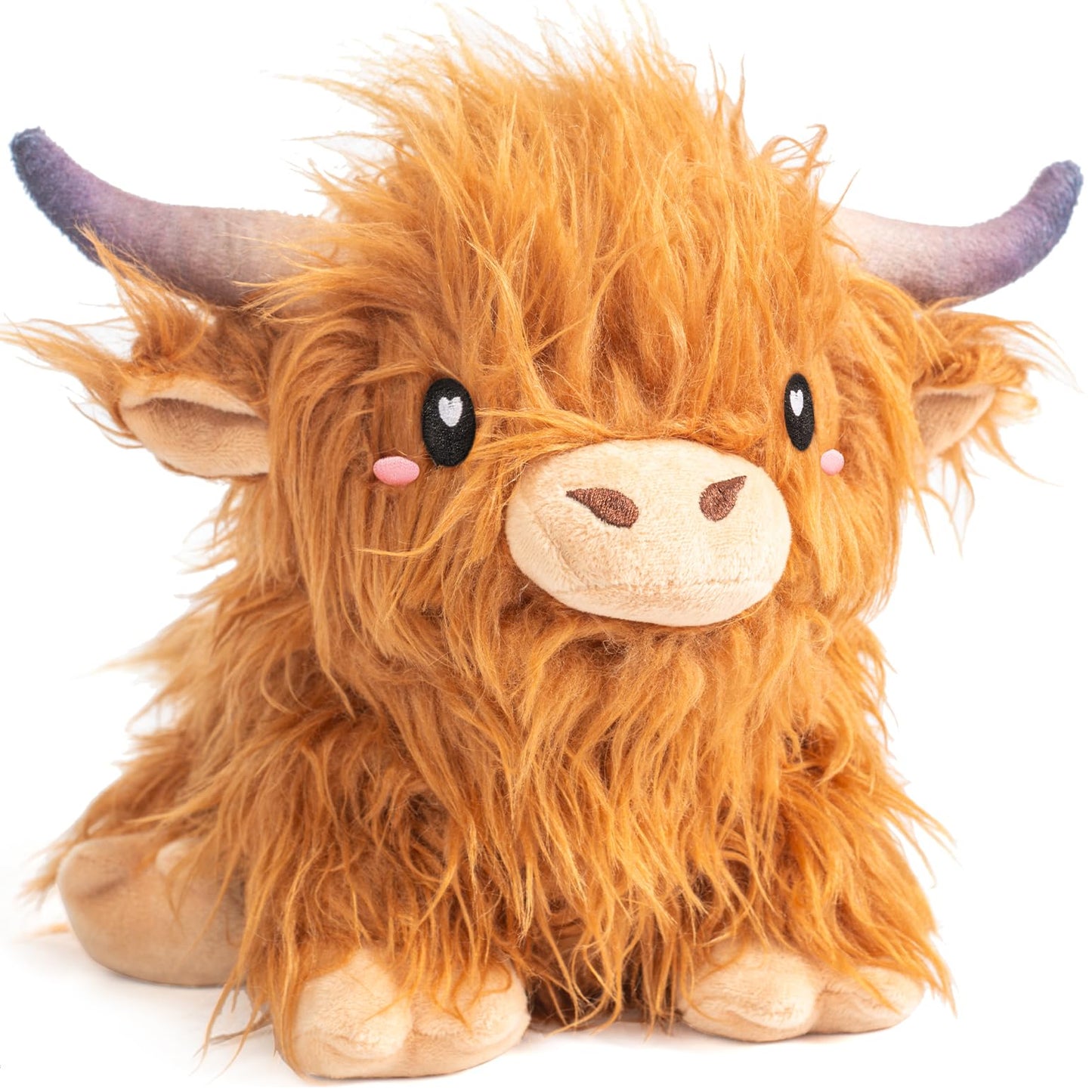 Happy Fuel Highland Cow Microwavable Heating Pad – Unscented 1.5lb Plush Cozy Pillow for Women & Kids