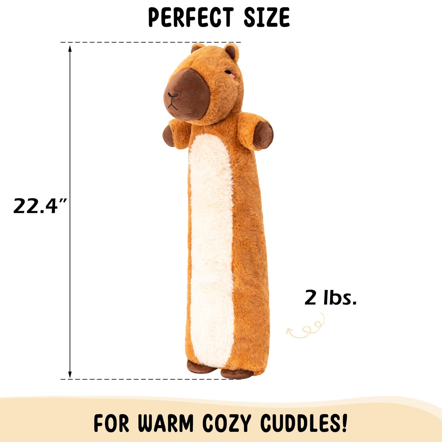 Happy Fuel Capybara Weighted Plush – Microwavable, Unscented Heatable Toy