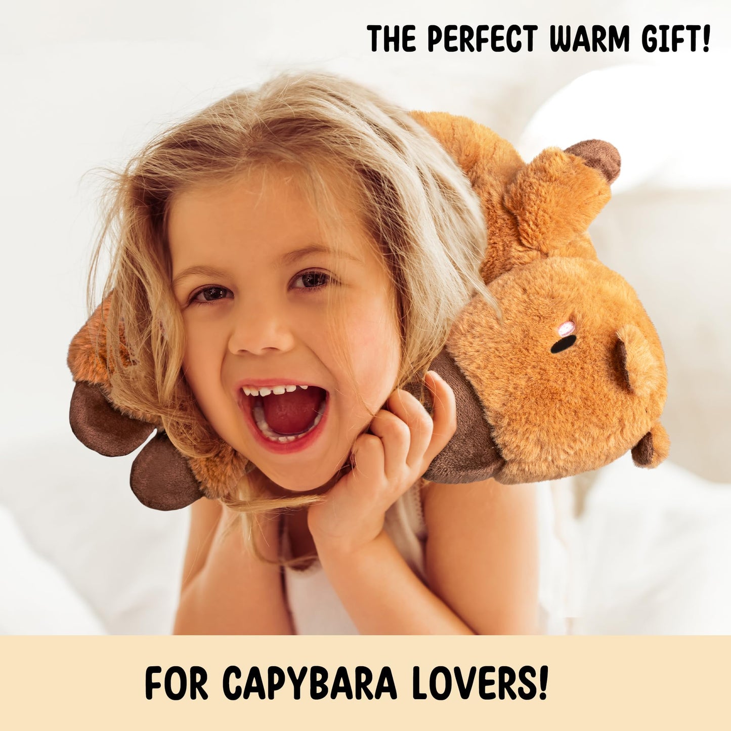 Happy Fuel Capybara Weighted Plush – Microwavable, Unscented Heatable Toy