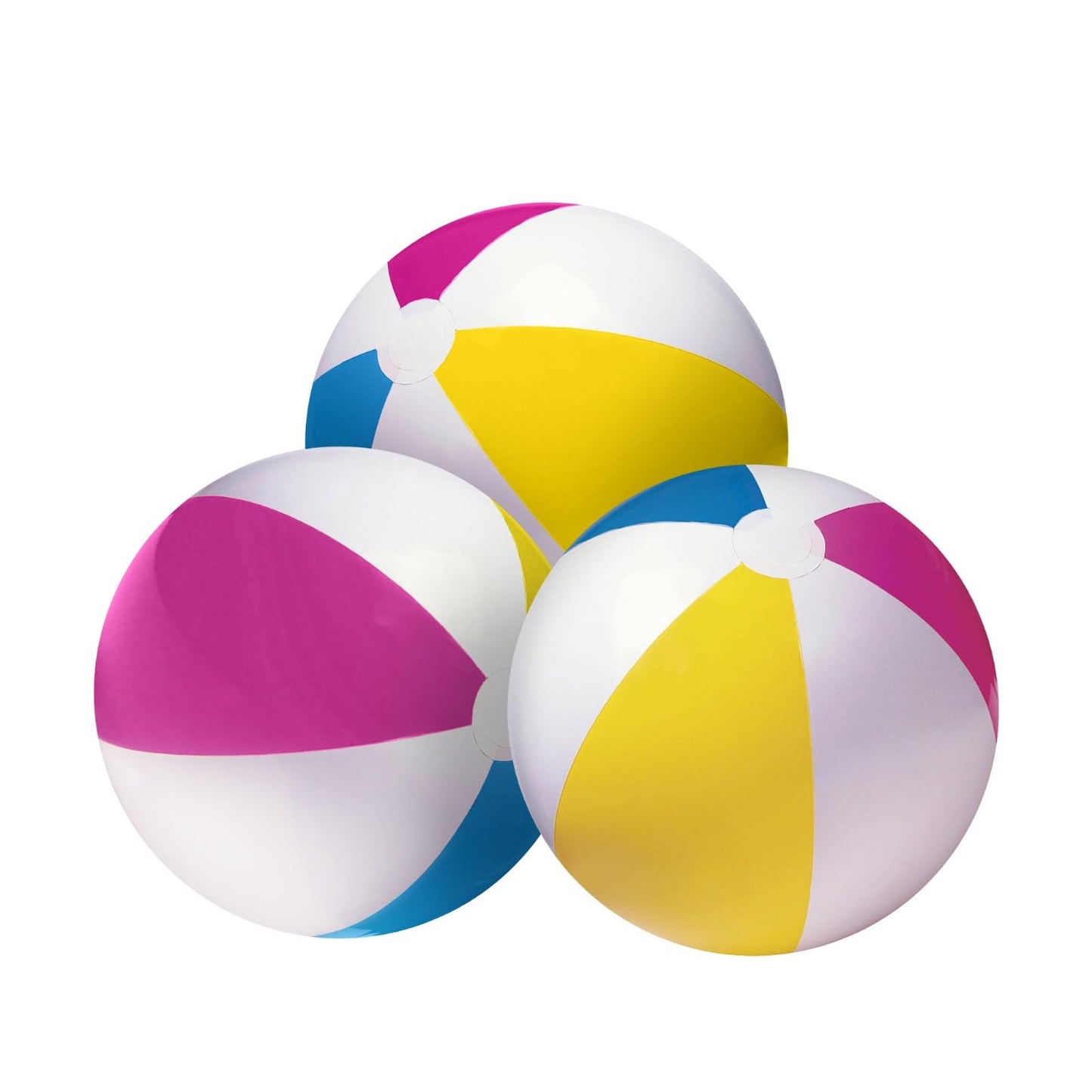 Happy Hippo 22-Inch Beach Ball Pack of 3 - Pastel Rainbow Inflatable Pool Toys