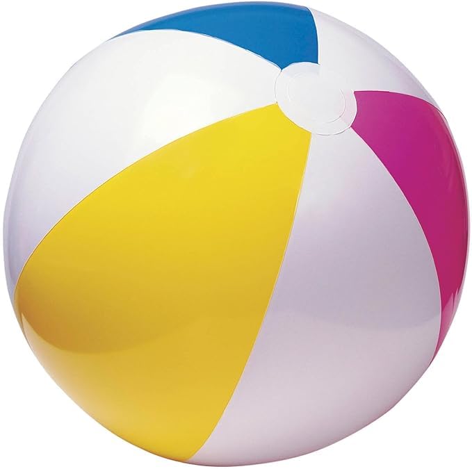 Happy Hippo 22-Inch Beach Ball Pack of 3 - Pastel Rainbow Inflatable Pool Toys