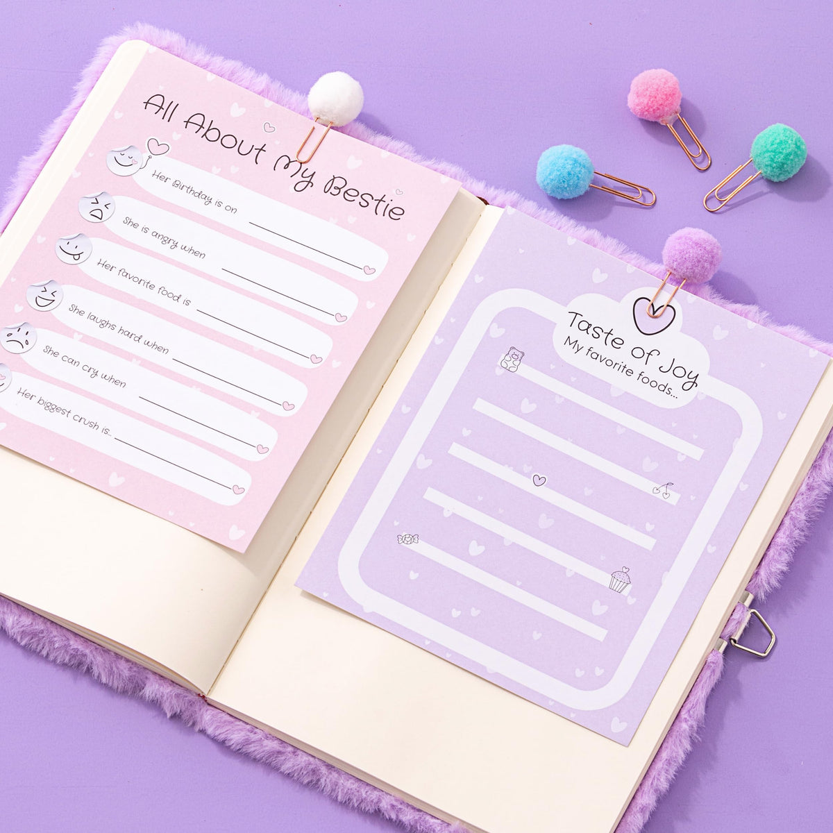 HAPPY LOLLI Purple LolliME DIY Journal Kit – 300+ Pieces, Lockable Diary, Gift Box