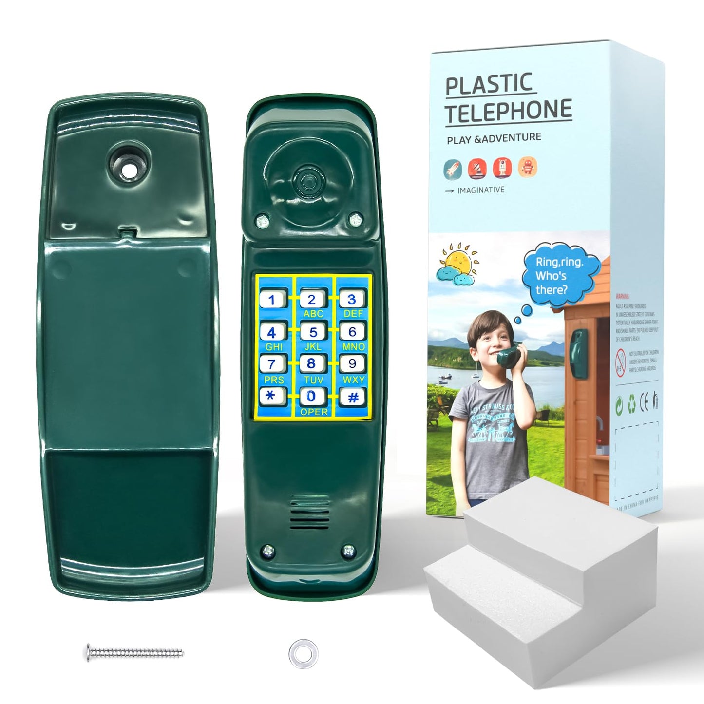 HAPPYPIE Toy Phone for Kids – Pretend Play Learning Phone (Green)