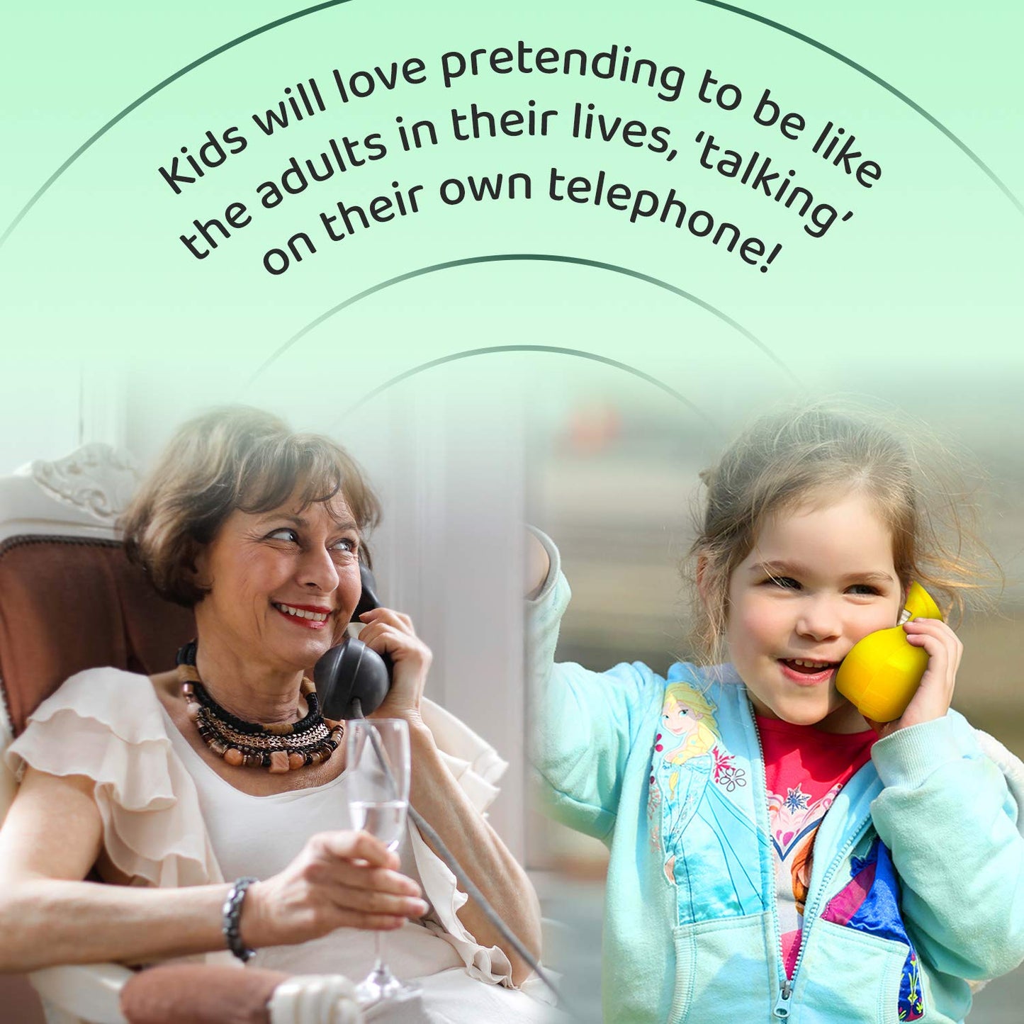 HAPPYPIE Toy Phone for Kids - Pretend Play & Learning (Yellow)