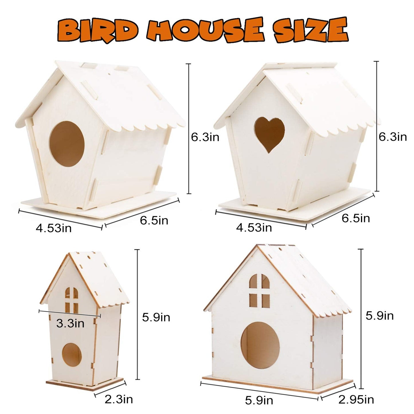 hapray 4 Pack Bird House Crafts Kit for Kids Ages 5-12 | Build, Paint & Create DIY Birdhouses