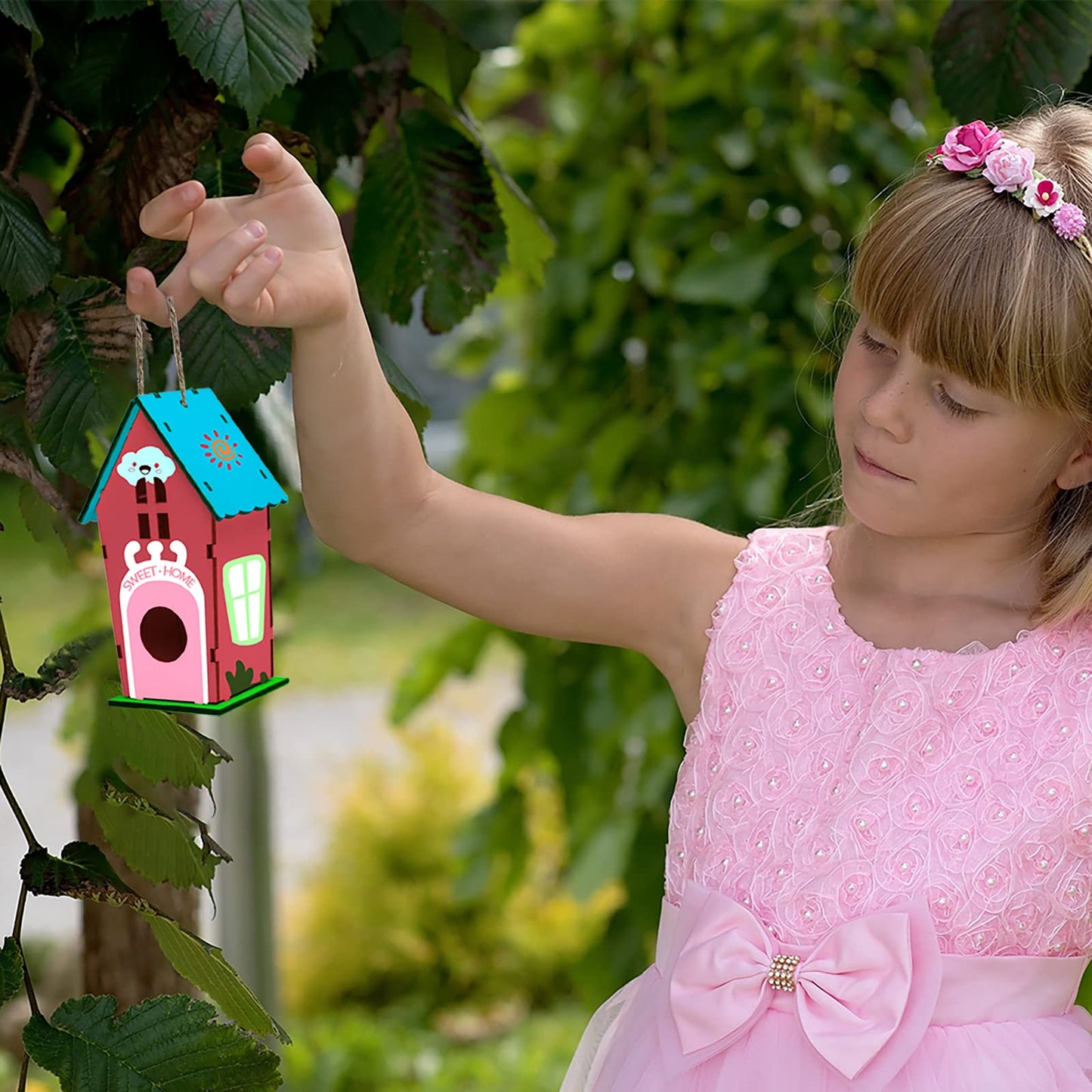 hapray 4 Pack Bird House Crafts Kit for Kids Ages 5-12 | Build, Paint & Create DIY Birdhouses