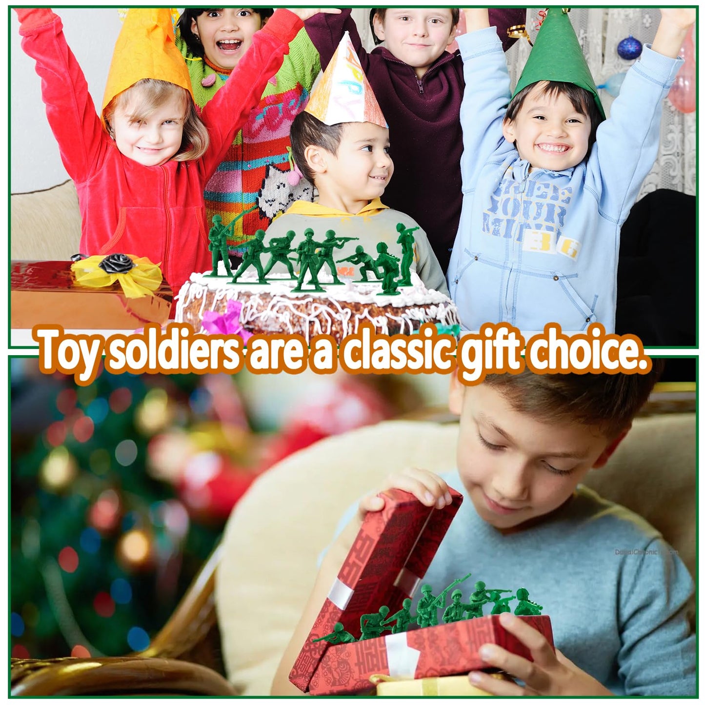 HAPTIME 50-Pcs Green Army Men – Plastic Military Toys for Boys