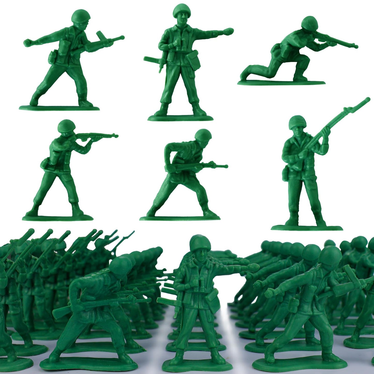 HAPTIME 50-Pcs Green Army Men – Plastic Military Toys for Boys