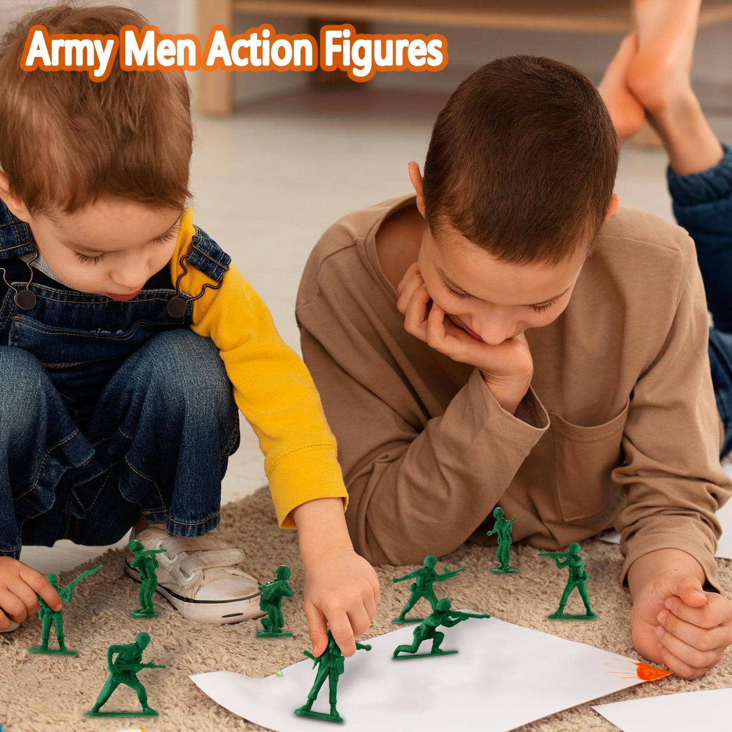 HAPTIME 50-Pcs Green Army Men – Plastic Military Toys for Boys