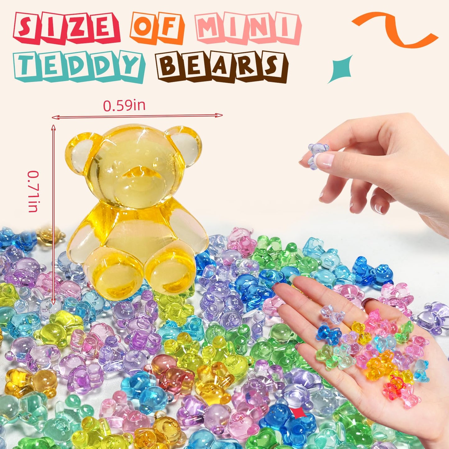 HAPTIME 240 Pcs Valentines Bears & Mini Resin Animals | Counting Bears & Tiny Figurines